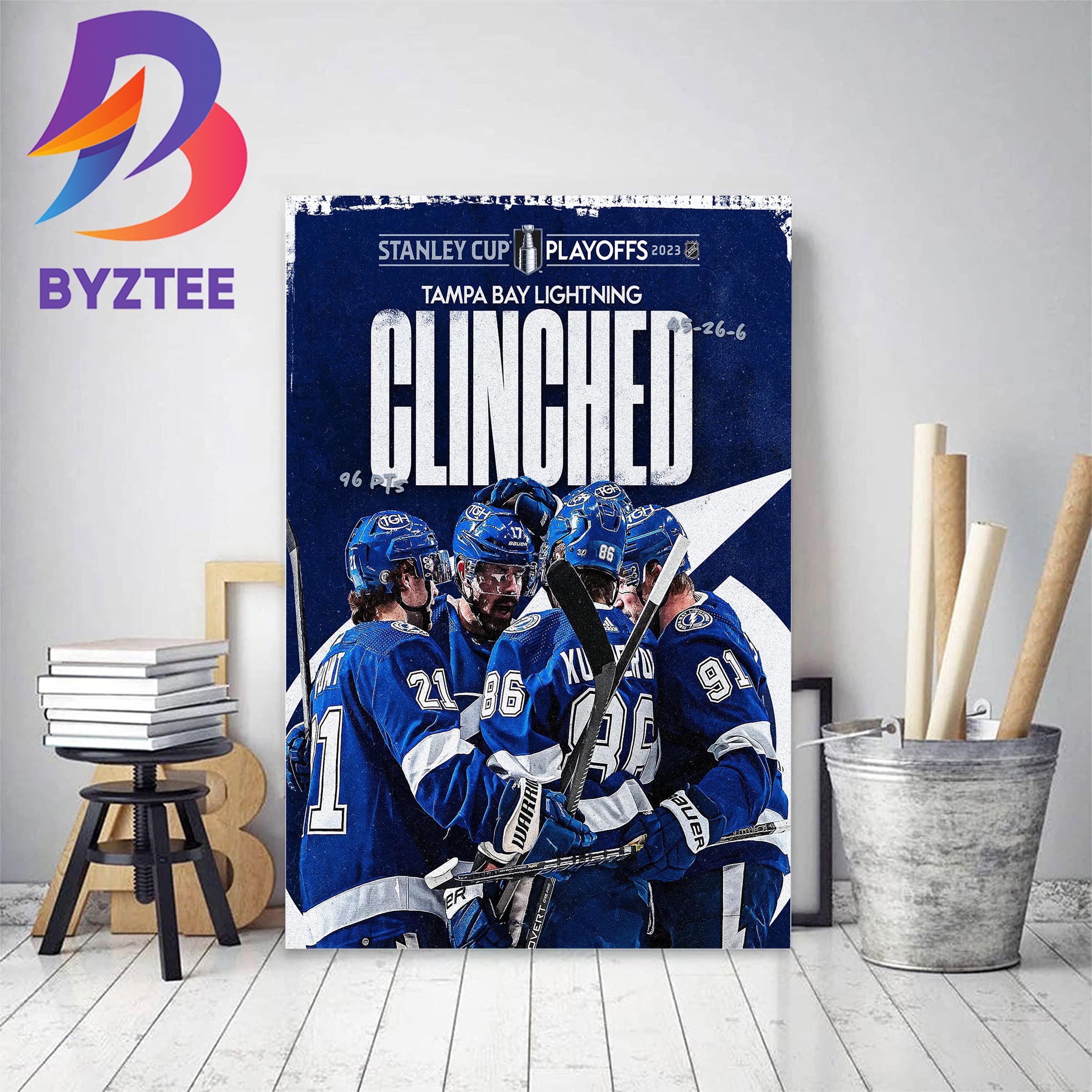 Tampa Bay Lightning Clinched Stanley Cup Playoffs 2023 NHL Poster Canvas -  Roostershirt