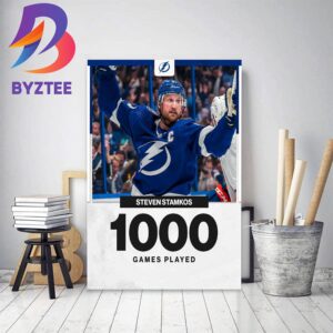 Tampa Bay Lightning Steven Stamkos 1000 Games NHL Played Decor Poster Canvas