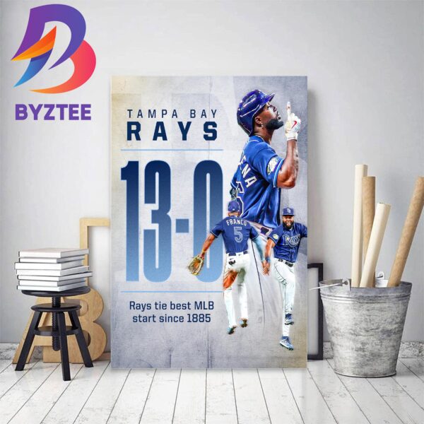 Tampa Bay Rays 13 Straight Wins In MLB Decor Poster Canvas