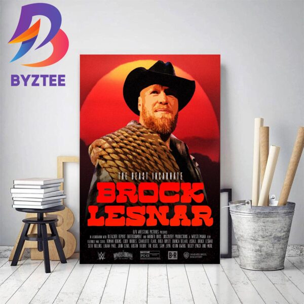 The Beast Incarnate Brock Lesnar Defeats Omos To Kick Off WWE WrestleMania Decor Poster Canvas
