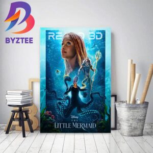 The Little Mermaid 2023 Of Disney RealD 3D Poster Home Decor Poster Canvas