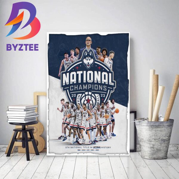 UConn Huskies Are NCAA Mens Basketball 2023 National Champions Decor Poster Canvas
