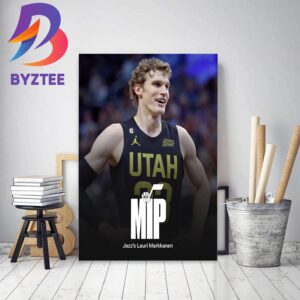 Utah Jazz All-Star Lauri Markkanen Wins 2022-23 NBA Most Improved Player Of The Year Award Decor Poster Canvas