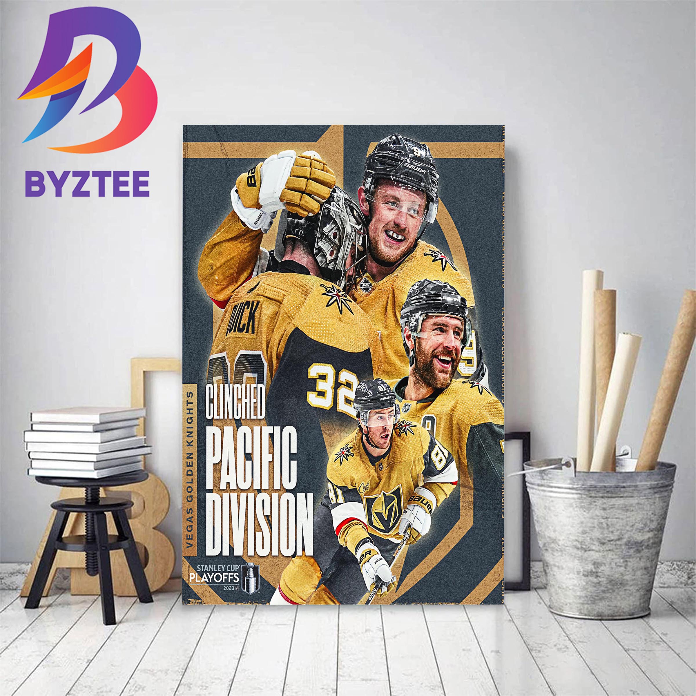 https://byztee.com/wp-content/uploads/2023/04/Vegas-Golden-Knights-Clinched-Pacific-Division-Stanley-Cup-Playoffs-2023-Decor-Poster-Canvas_98180568-1.jpg