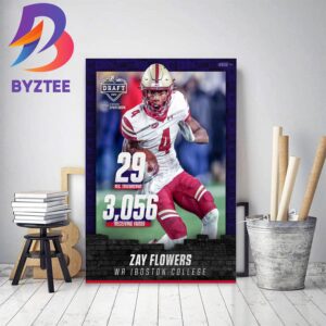WR Zay Flowers From Boston College To Baltimore Ravens In NFL Draft 2023 Home Decor Poster Canvas