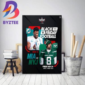 2023 NFL Schedule Release Black Friday Football New York Jets Vs Miami Dolphins Home Decor Poster Canvas