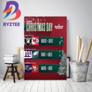 2023 NFL Schedule Release Christmas Day And Football Home Decor Poster Canvas