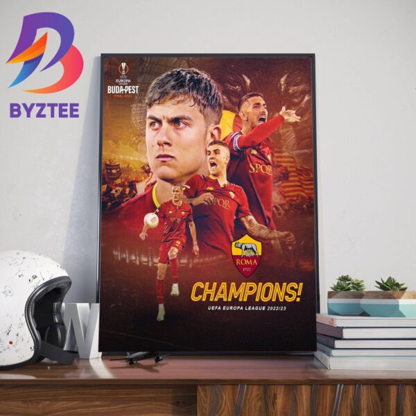 2023 UEFA Europa League Champions Are AS Roma Home Decor Poster Canvas