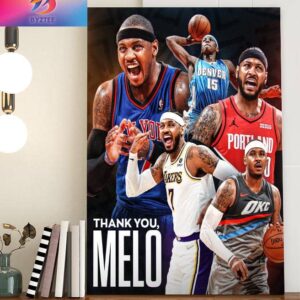 After 19 Seasons In The NBA Carmelo Anthony Has Retired Thank you For Everything Home Decor Poster Canvas