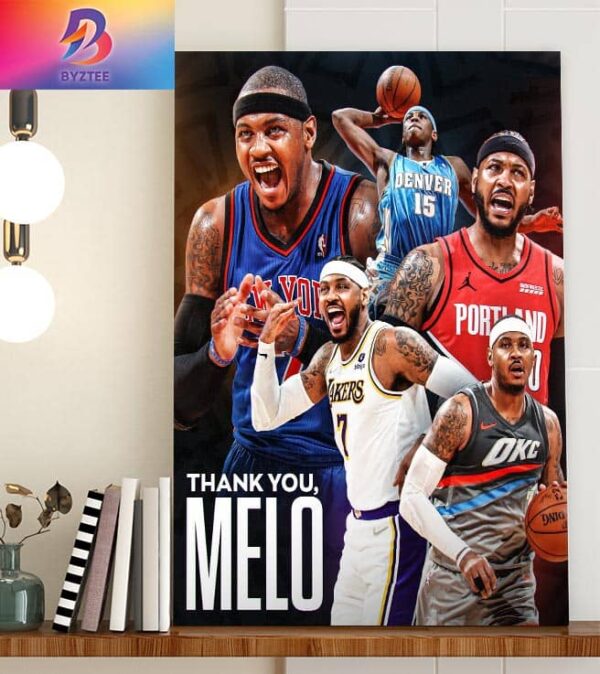 After 19 Seasons In The NBA Carmelo Anthony Has Retired Thank you For Everything Home Decor Poster Canvas