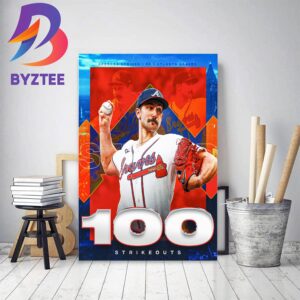Atlanta Braves Spencer Strider 100 Strikeouts In MLB Home Decor Poster Canvas