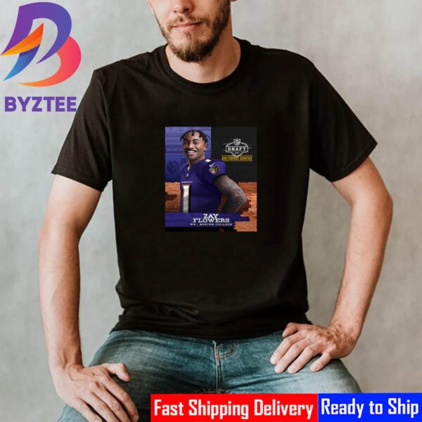 Baltimore Ravens Select Boston College WR Zay Flowers In 2023 NFL Draft Shirt