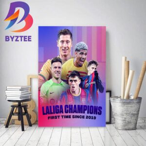 Barcelona Are 2022-23 La Liga Champions First Time Since 2019 Home Decor Poster Canvas