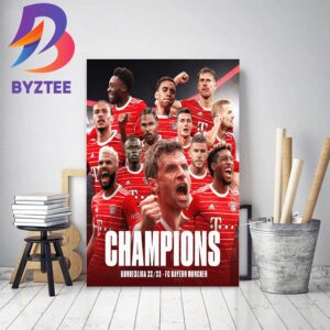 Bayern Munich Are 2022-2023 Bundesliga Champions 11th Time In A Row Home Decor Poster Canvas