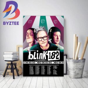 Blink-182 World Tour 2023-2024 Poster Home Decor Poster Canvas