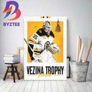 Boston Bruins Linus Ullmark Wins 2023 Vezina Trophy Home Decor Poster Canvas