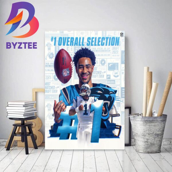 Bryce Young No 1 Overall Selection Home Decor Poster Canvas