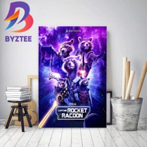 Captain Rocket Racoon In The Guardians Of The Galaxy Vol 3 Of Marvel Studios Home Decor Poster Canvas