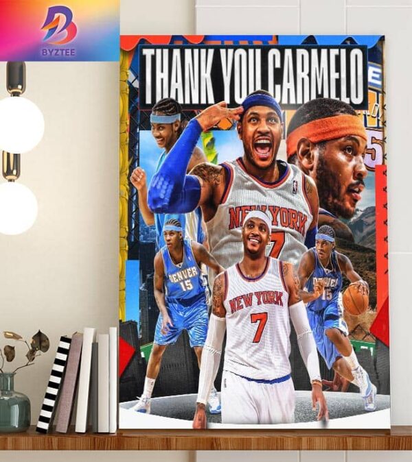 Carmelo Anthony Retirement From The NBA After 19 Seasons Home Decor Poster Canvas