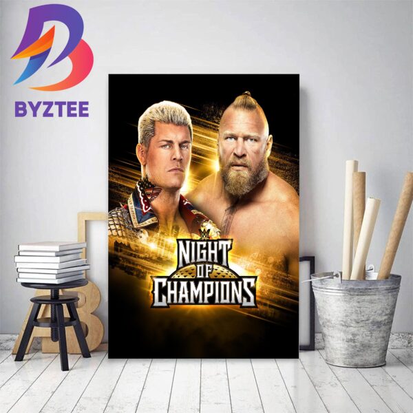Cody Rhodes Fight With Brock Lesnar At WWE Night Of Champions Home Decor Poster Canvas