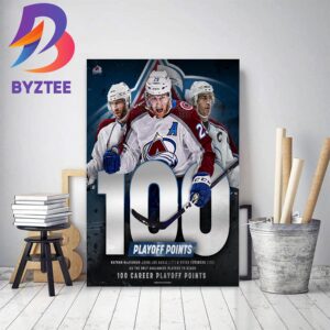 Colorado Avalanche Nathan MacKinnon 100 Playoff Points In NHL Home Decor Poster Canvas