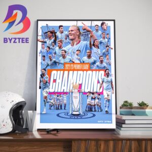 Congratulations 2022-23 Premier League Champions Are Manchester City Home Decor Poster Canvas