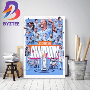 Congratulations 2022-23 Premier League Champions Are Manchester City Home Decor Poster Canvas