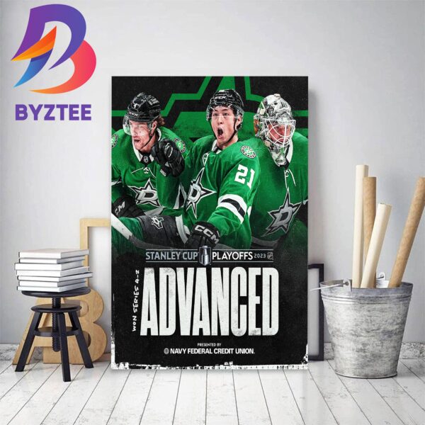 Dallas Stars Advanced Stanley Cup Playoffs 2023 Home Decor Poster Canvas