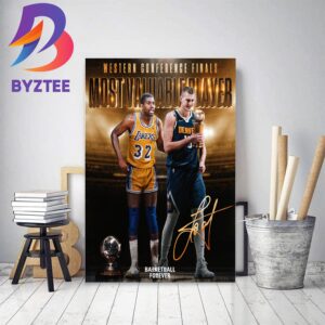 Denver Nuggets Nikola Jokic Wins The Magic Johnson Trophy For 2023 Western Conference Finals MVP Home Decor Poster Canvas