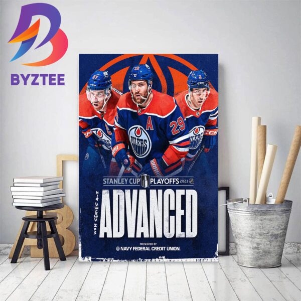 Edmonton Oilers Advanced Stanley Cup Playoffs 2023 Home Decor Poster Canvas
