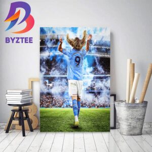 Erling Haaland And Manchester City With 9 Straight Wins In Premier League Home Decor Poster Canvas