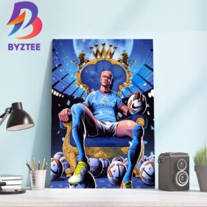 Erling Haaland Wins The FWA Footballer Of The Year Award Home Decor Poster Canvas