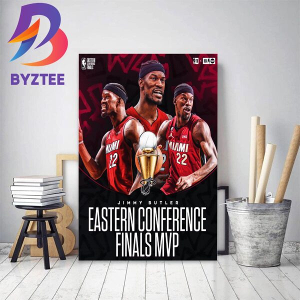 Jimmy Butler Gets The Larry Bird Trophy For 2023 NBA Eastern Conference Finals MVP Decor Poster Canvas