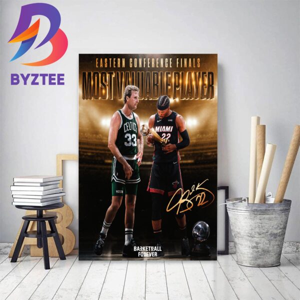 Jimmy Butler Wins The Larry Bird Trophy For 2023 NBA Eastern Conference Finals MVP Decor Poster Canvas