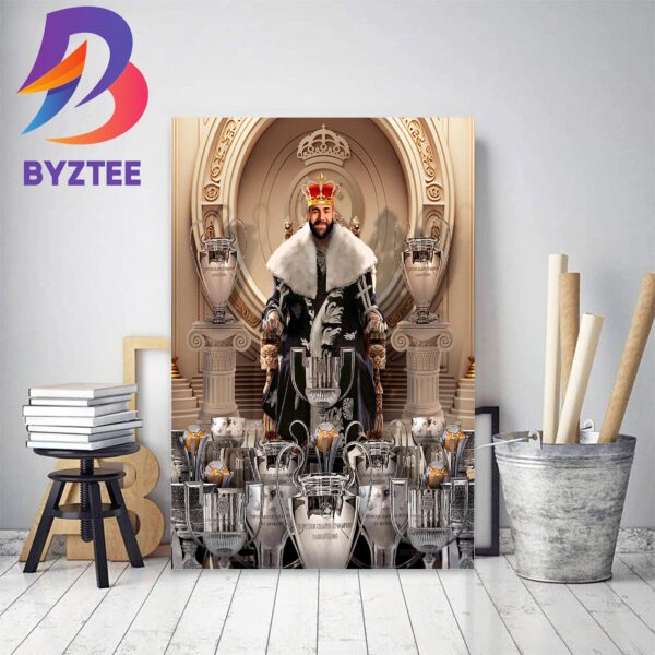 Karim Benzema Is The King Of Real Madrid With 25 Trophies Decor Poster Canvas