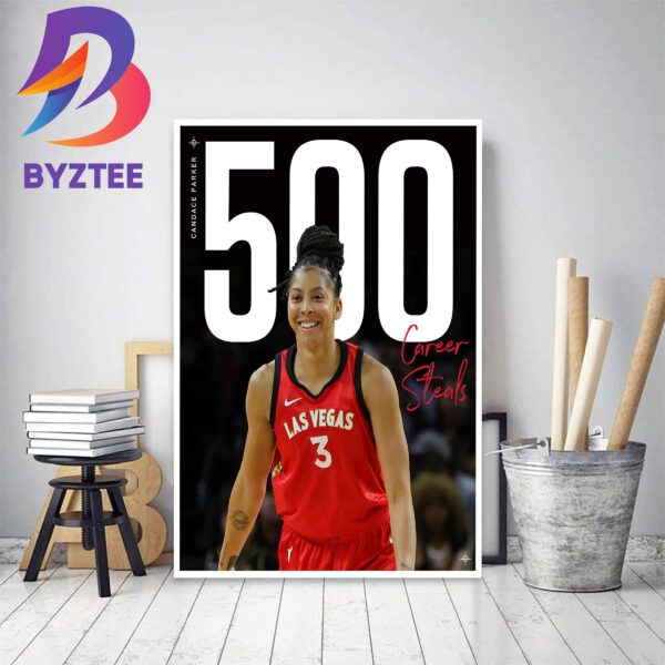 Las Vegas Aces Candace Parker 500 Career Steals In WNBA Home Decor Poster Canvas