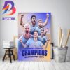 Manchester City Win The Premier League 2022-2023 Home Decor Poster Canvas