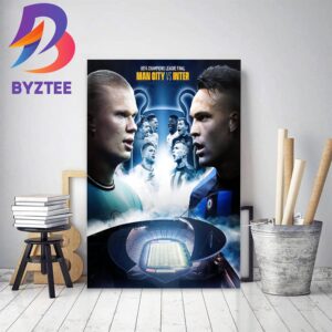 Manchester City Vs Inter Milan In The 2022-23 UEFA Champions League Final Home Decor Poster Canvas