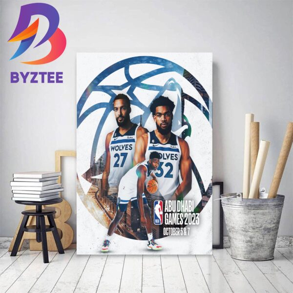 Minnesota Timberwolves In Abu Dhabi Games 2023 Home Decor Poster Canvas