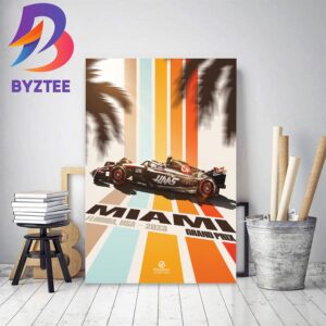 MoneyGram Haas F1 Team Miami Grand Prix Official Poster Home Decor Poster Canvas