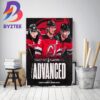 New Jersey Devils Advancing To 2023 NHL Eastern Conference Semifinals Home Decor Poster Canvas