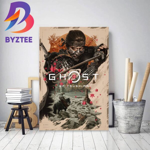 Official Poster Of Ghost Of Tsushima Home Decor Poster Canvas