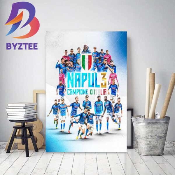 Official SSC Napoli Are 2022 2023 Lega Serie A Champions Home Decor Poster Canvas