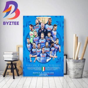 Official SSC Napoli Are 2022 2023 Lega Serie A Winners Home Decor Poster Canvas
