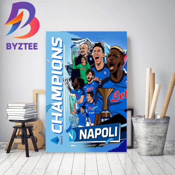 Official SSC Napoli Are 2022 2023 Serie A Champions After 33 Year Home Decor Poster Canvas