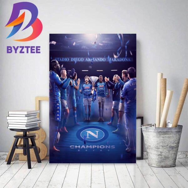 Official SSC Napoli Are Serie A Champions After 33 Year Home Decor Poster Canvas