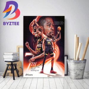 Phoenix Suns Kevin Durant Is 7th NBA All Time Playoff Scoring List Home Decor Poster Canvas