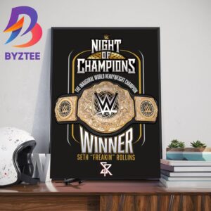Seth Freakin Rollins Night of Champions Inaugural World Heavyweight Champion Home Decor Poster Canvas