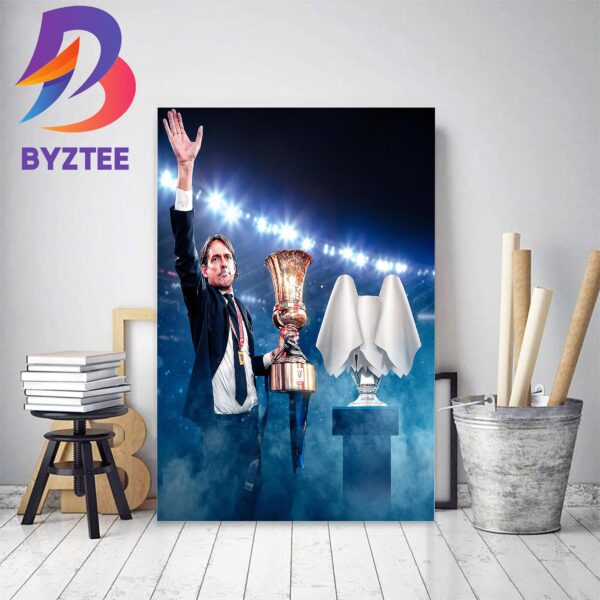 Simone Inzaghi And Inter Milan Are 2023 Coppa Italia Winners Home Decor Poster Canvas