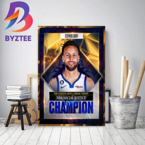 Stephen Curry Is The Kareem Abdul-Jabbar Trophy 2022-23 NBA Social Justice Champion Home Decor Poster Canvas
